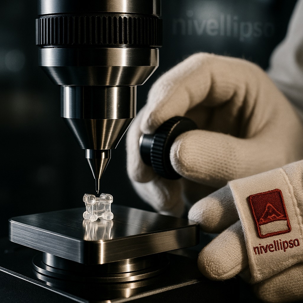 Precision optical metrology instrument examining a sapphire bracket